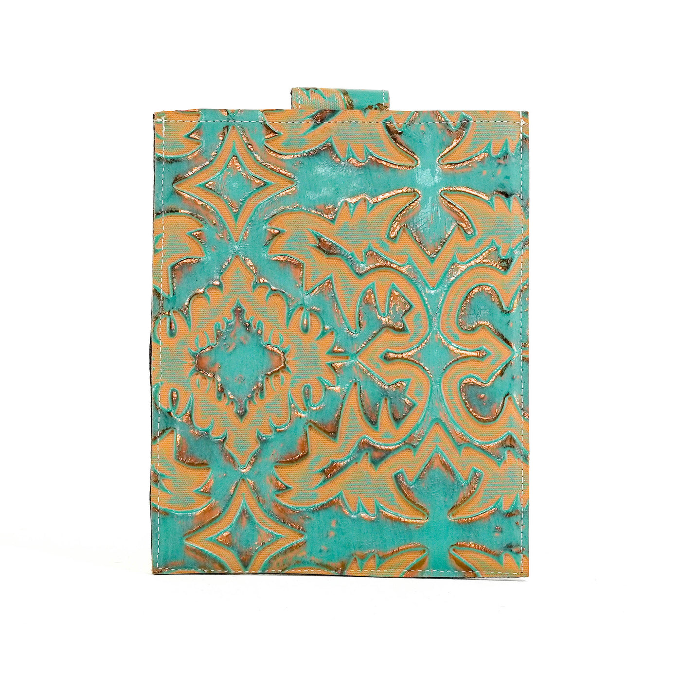 001 13'' Tablet Sleeve - Black & White w/ Agave Laredo-13'' Tablet Sleeve-Western-Cowhide-Bags-Handmade-Products-Gifts-Dancing Cactus Designs