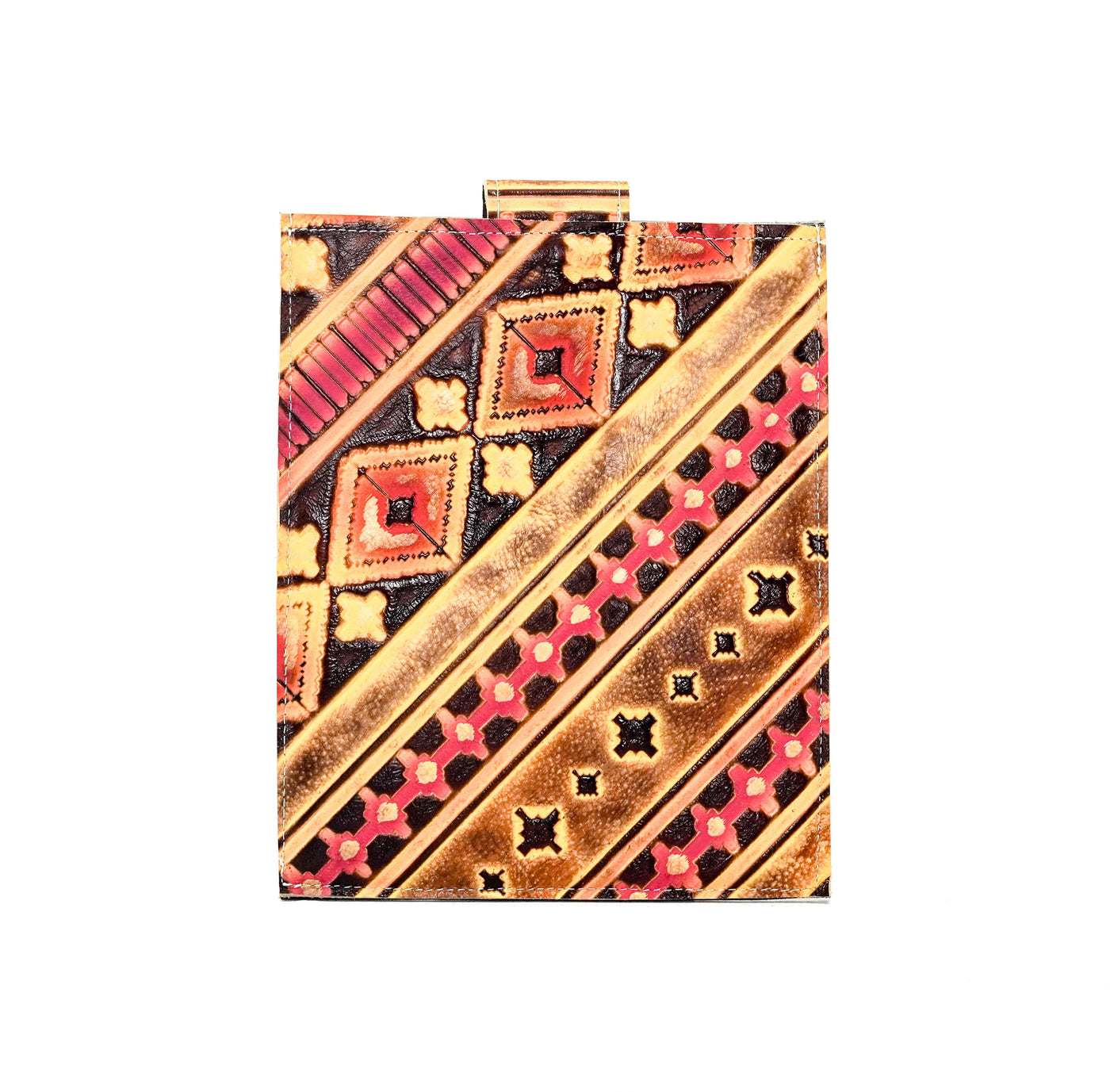 002 13'' Tablet Sleeve - Black & Rose Gold Acid w/ Summit Fire Navajo-13'' Tablet Sleeve-Western-Cowhide-Bags-Handmade-Products-Gifts-Dancing Cactus Designs