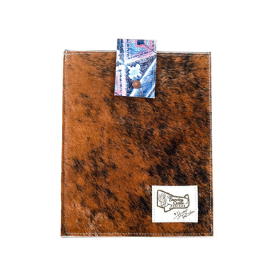 006 13'' Tablet Sleeve - Red Brindle w/ Tucson Sundown Navajo-13'' Tablet Sleeve-Western-Cowhide-Bags-Handmade-Products-Gifts-Dancing Cactus Designs