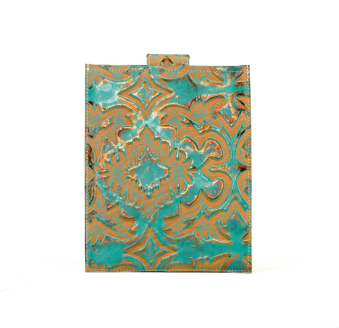 008 13'' Tablet Sleeve - Red Brindle w/ Agave Laredo-13'' Tablet Sleeve-Western-Cowhide-Bags-Handmade-Products-Gifts-Dancing Cactus Designs