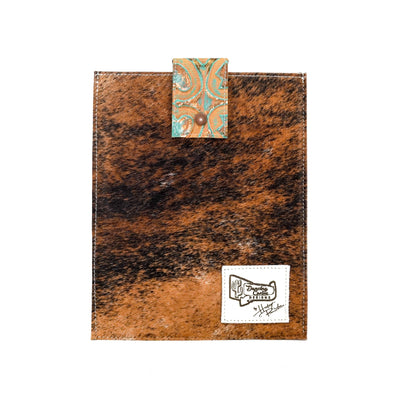 008 13'' Tablet Sleeve - Red Brindle w/ Agave Laredo-13'' Tablet Sleeve-Western-Cowhide-Bags-Handmade-Products-Gifts-Dancing Cactus Designs
