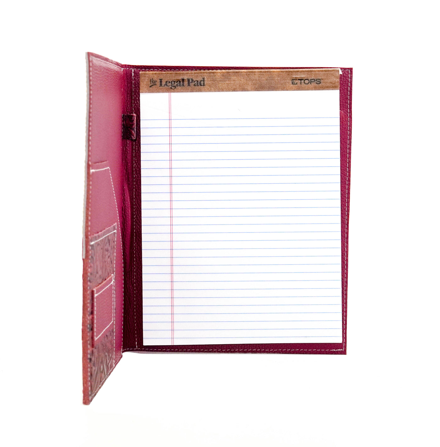 008 Large Notepad Cover - Light Brindle w/ Red Tool-Large Notepad Cover-Western-Cowhide-Bags-Handmade-Products-Gifts-Dancing Cactus Designs