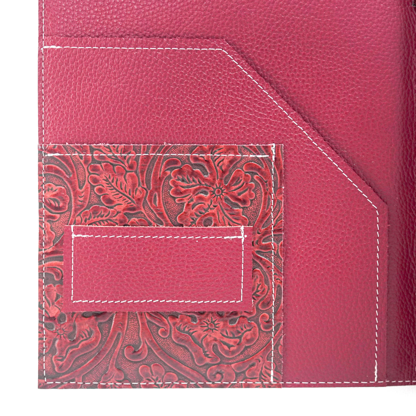 008 Large Notepad Cover - Light Brindle w/ Red Tool-Large Notepad Cover-Western-Cowhide-Bags-Handmade-Products-Gifts-Dancing Cactus Designs