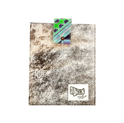 011 13'' Tablet Sleeve - Brindle w/ 90's Party Navajo-13'' Tablet Sleeve-Western-Cowhide-Bags-Handmade-Products-Gifts-Dancing Cactus Designs