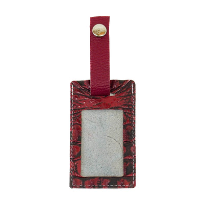 015 Luggage Tag - Dapple w/ Red Croc-Luggage Tag-Western-Cowhide-Bags-Handmade-Products-Gifts-Dancing Cactus Designs