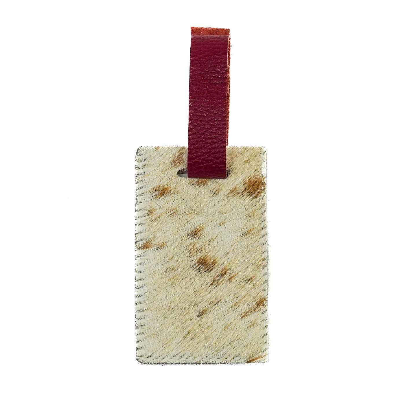 015 Luggage Tag - Dapple w/ Red Croc-Luggage Tag-Western-Cowhide-Bags-Handmade-Products-Gifts-Dancing Cactus Designs