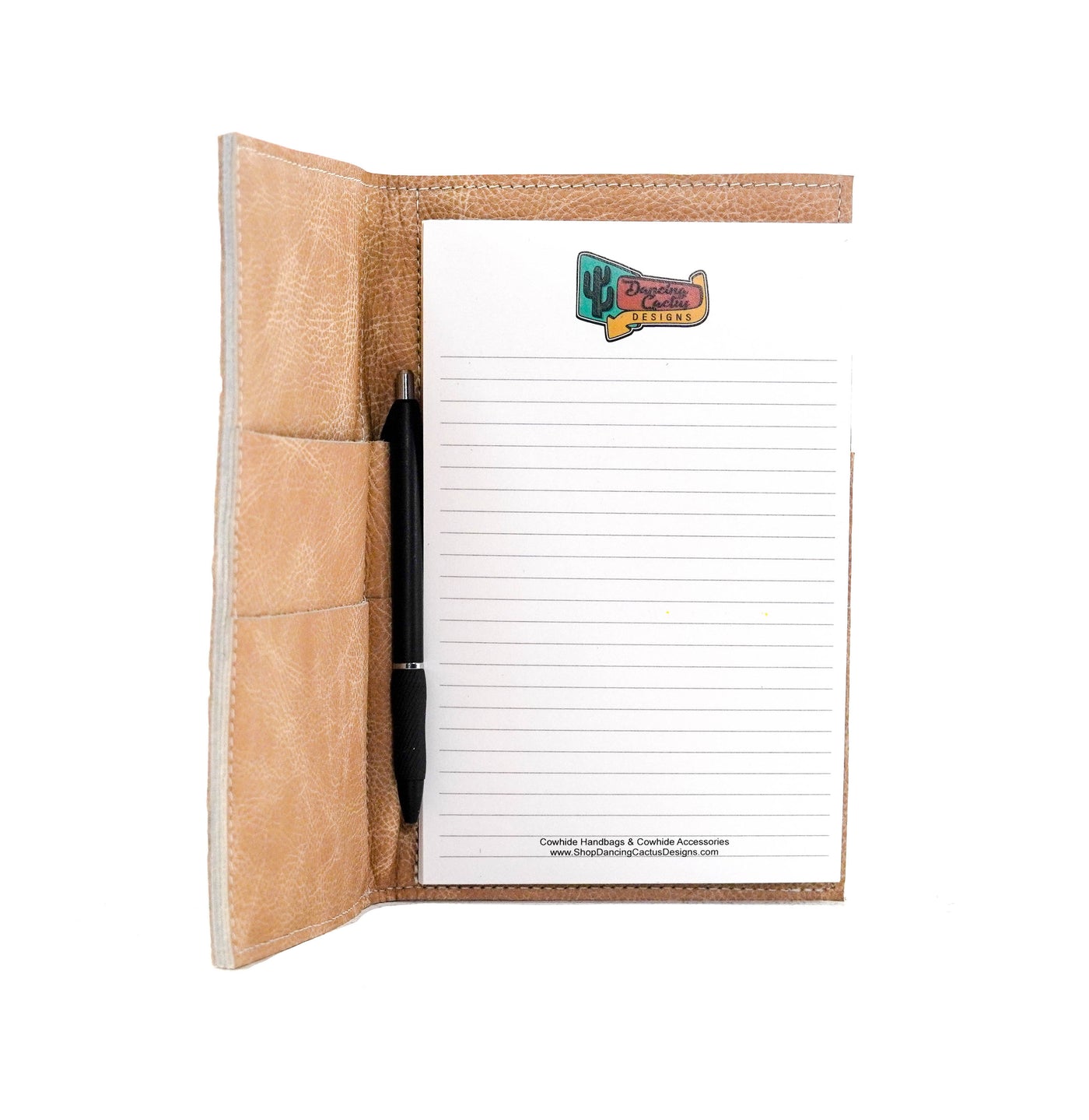 019 Small Notepad Cover - Light Brindle w/ Golden Hills Navajo-Small Notepad Cover-Western-Cowhide-Bags-Handmade-Products-Gifts-Dancing Cactus Designs