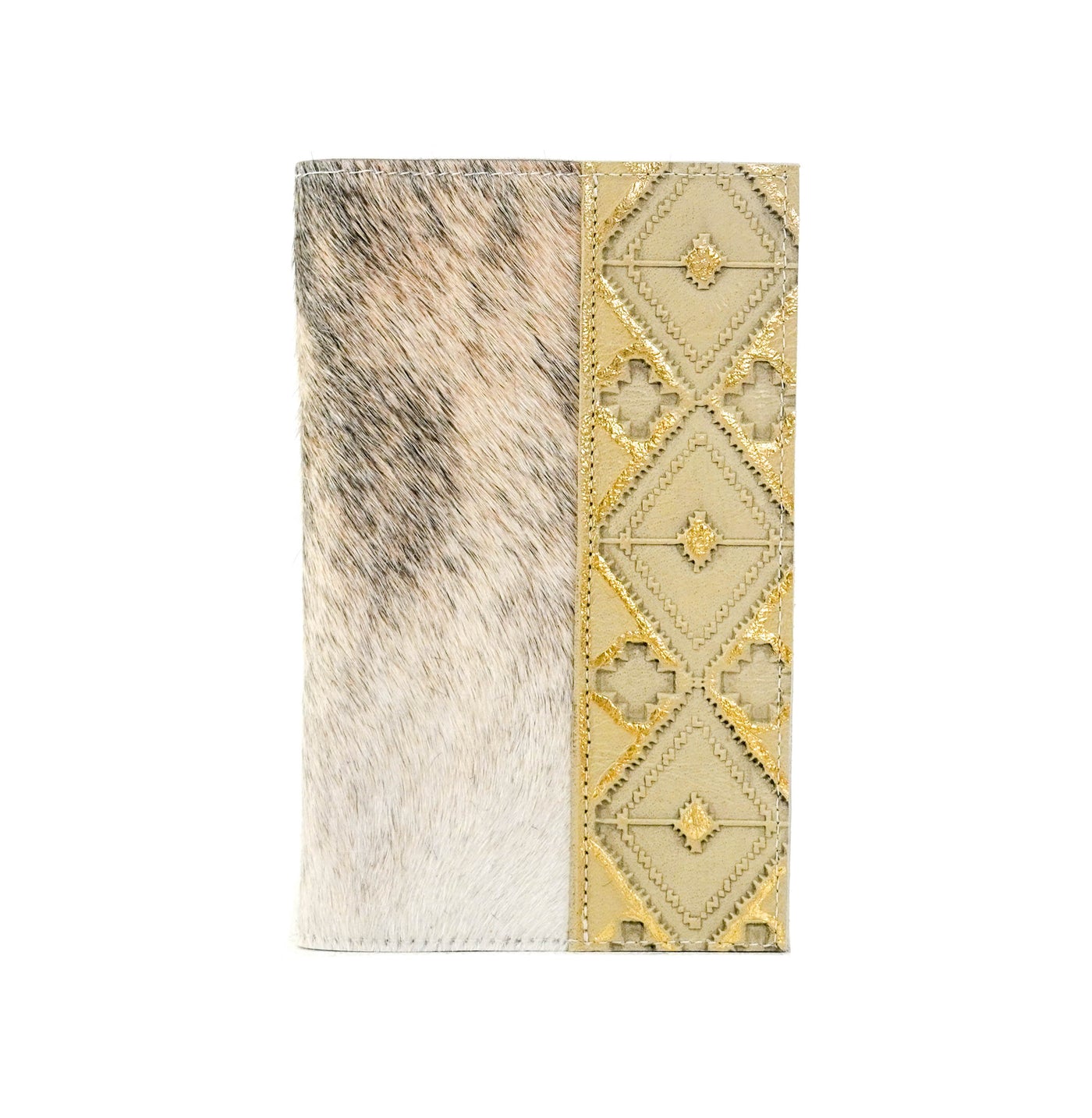 019 Small Notepad Cover - Light Brindle w/ Golden Hills Navajo-Small Notepad Cover-Western-Cowhide-Bags-Handmade-Products-Gifts-Dancing Cactus Designs