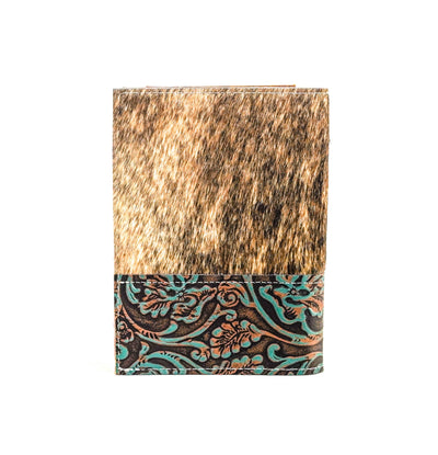 020 Small Notepad Cover - Brindle w/ Evergreen tool-Small Notepad Cover-Western-Cowhide-Bags-Handmade-Products-Gifts-Dancing Cactus Designs