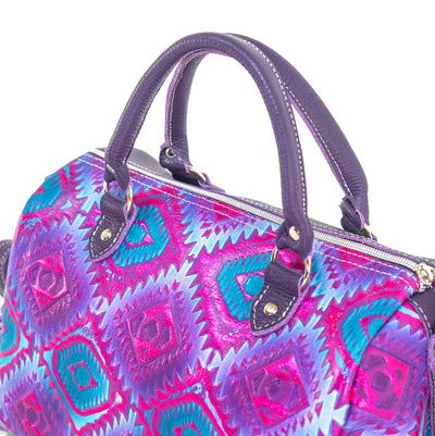022 The Stowaway Classic - All Embossed w/ Rio Aztec-The Stowaway Classic-Western-Cowhide-Bags-Handmade-Products-Gifts-Dancing Cactus Designs