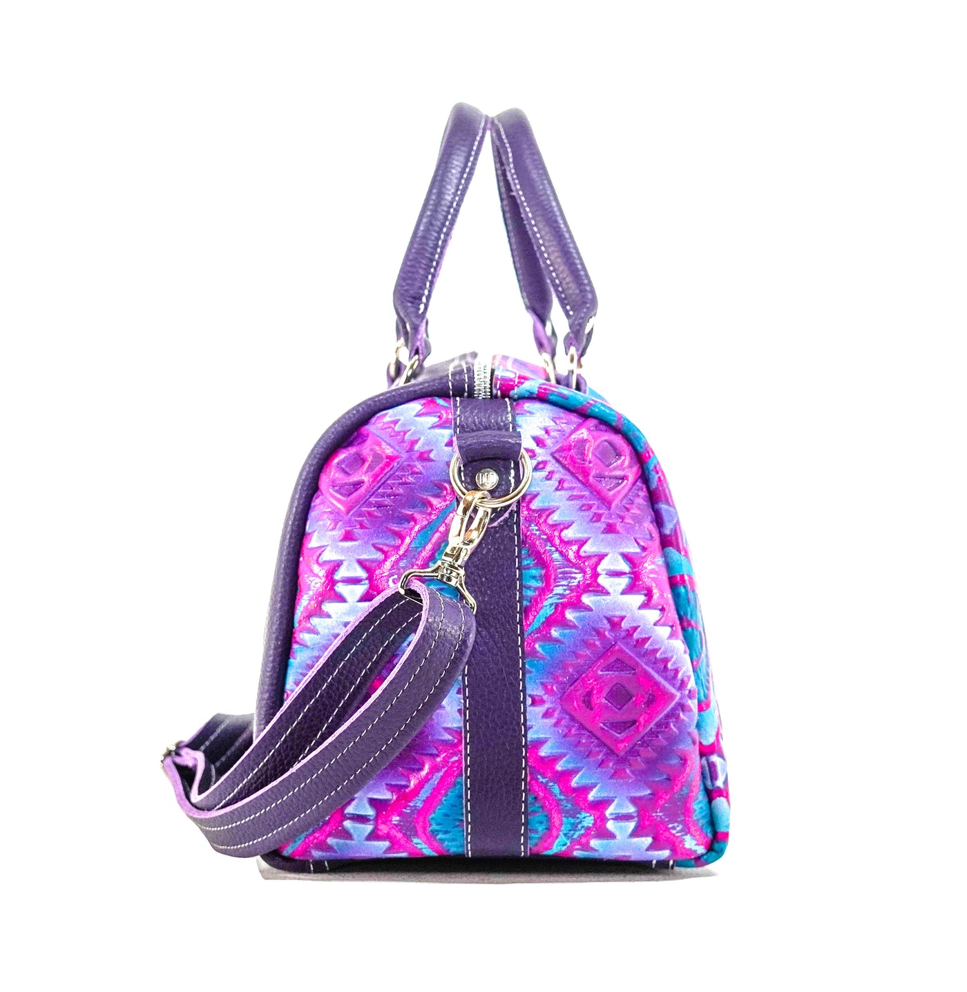 022 The Stowaway Classic - All Embossed w/ Rio Aztec-The Stowaway Classic-Western-Cowhide-Bags-Handmade-Products-Gifts-Dancing Cactus Designs