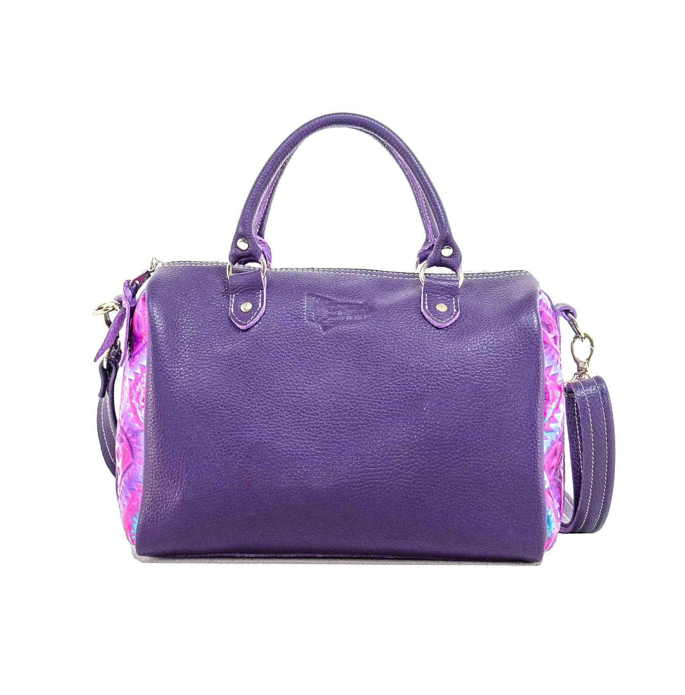 022 The Stowaway Classic - All Embossed w/ Rio Aztec-The Stowaway Classic-Western-Cowhide-Bags-Handmade-Products-Gifts-Dancing Cactus Designs