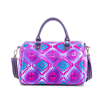 022 The Stowaway Classic - All Embossed w/ Rio Aztec-The Stowaway Classic-Western-Cowhide-Bags-Handmade-Products-Gifts-Dancing Cactus Designs
