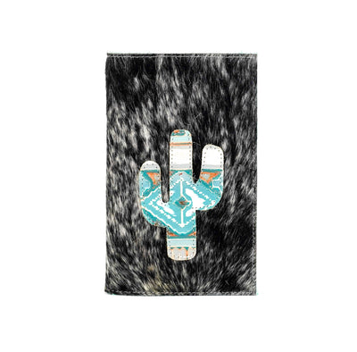 024 Small Notepad Cover - Salt & Pepper w/ Mandarine Navajo-Small Notepad Cover-Western-Cowhide-Bags-Handmade-Products-Gifts-Dancing Cactus Designs