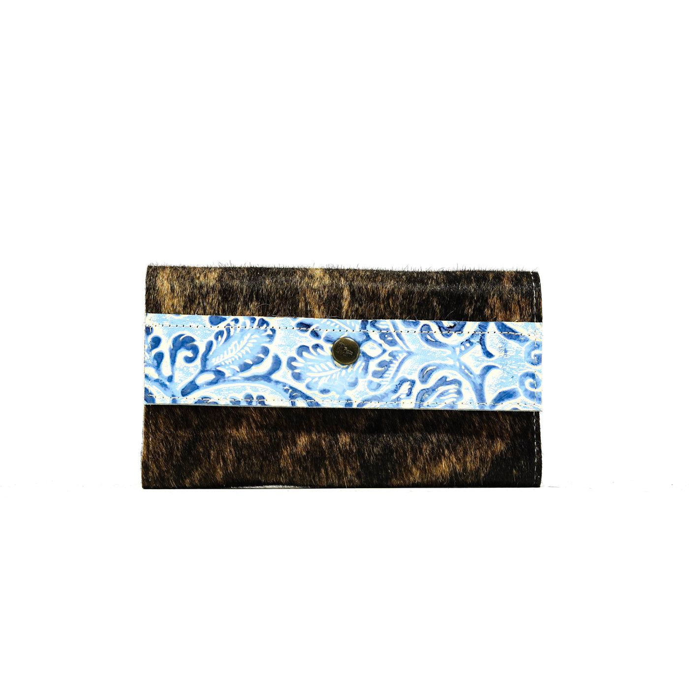 035 Kacey Wallet - Dark Brindle w/ Galaxy Tool-Kacey Wallet-Western-Cowhide-Bags-Handmade-Products-Gifts-Dancing Cactus Designs