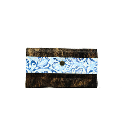 035 Kacey Wallet - Dark Brindle w/ Galaxy Tool-Kacey Wallet-Western-Cowhide-Bags-Handmade-Products-Gifts-Dancing Cactus Designs