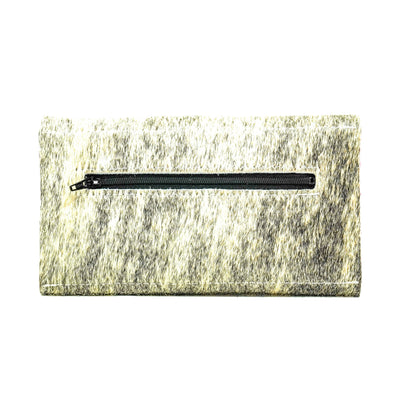 054 Kacey Wallet - Grey Brindle w/ Moab Aztec-Kacey Wallet-Western-Cowhide-Bags-Handmade-Products-Gifts-Dancing Cactus Designs