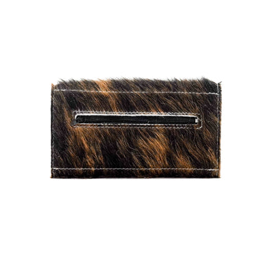 064 Kacey Wallet - Dark Brindle w/ Gilded Tool-Kacey Wallet-Western-Cowhide-Bags-Handmade-Products-Gifts-Dancing Cactus Designs