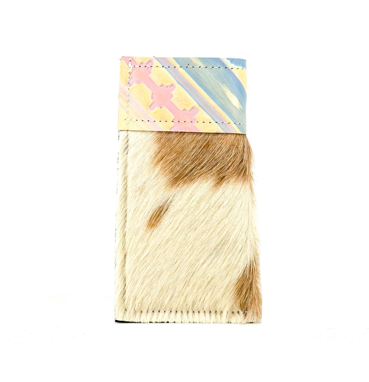 082 Sunglass Case - Chocolate & White w/ Encanto Navajo-Sunglass Case-Western-Cowhide-Bags-Handmade-Products-Gifts-Dancing Cactus Designs