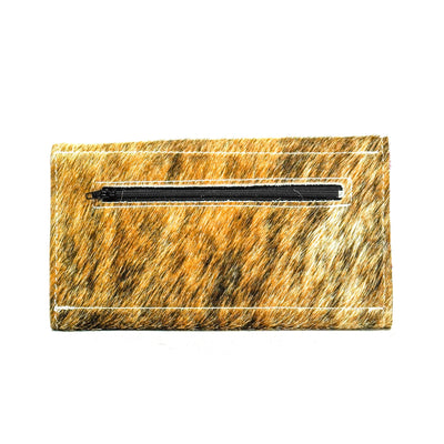 083 Kacey Wallet - Brindle w/ Amethyst Croc-Kacey Wallet-Western-Cowhide-Bags-Handmade-Products-Gifts-Dancing Cactus Designs