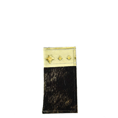 084 Sunglass Case - Dark Brindle w/ Golden Hills Navajo-Sunglass Case-Western-Cowhide-Bags-Handmade-Products-Gifts-Dancing Cactus Designs