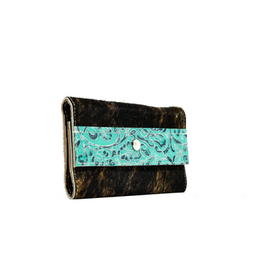 085 Kacey Wallet - Dark Brindle w/ Royston Tool-Kacey Wallet-Western-Cowhide-Bags-Handmade-Products-Gifts-Dancing Cactus Designs