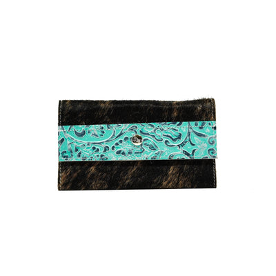 085 Kacey Wallet - Dark Brindle w/ Royston Tool-Kacey Wallet-Western-Cowhide-Bags-Handmade-Products-Gifts-Dancing Cactus Designs