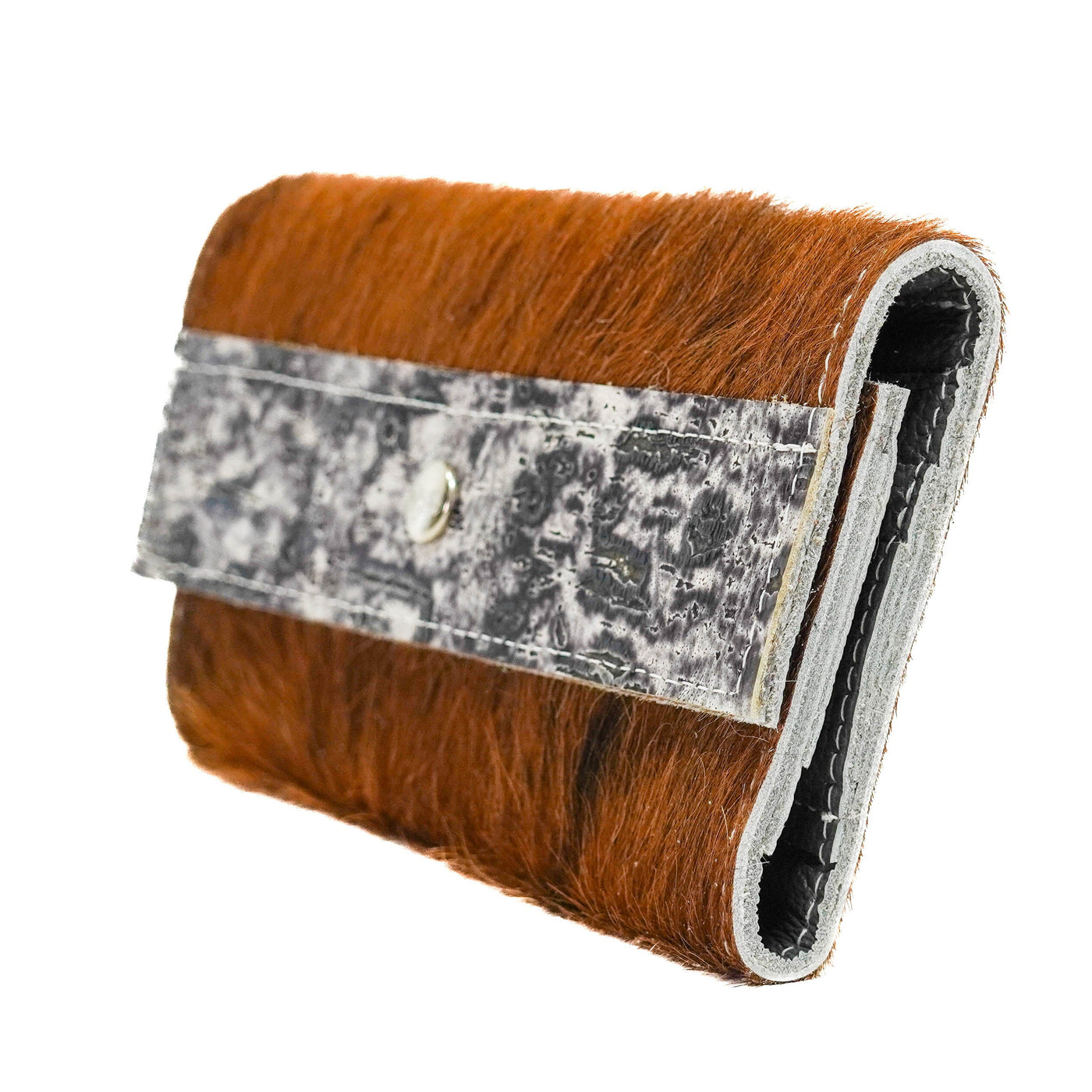 088 Kacey Wallet - Red Brindle w/ Smokeshow Driftwood-Kacey Wallet-Western-Cowhide-Bags-Handmade-Products-Gifts-Dancing Cactus Designs