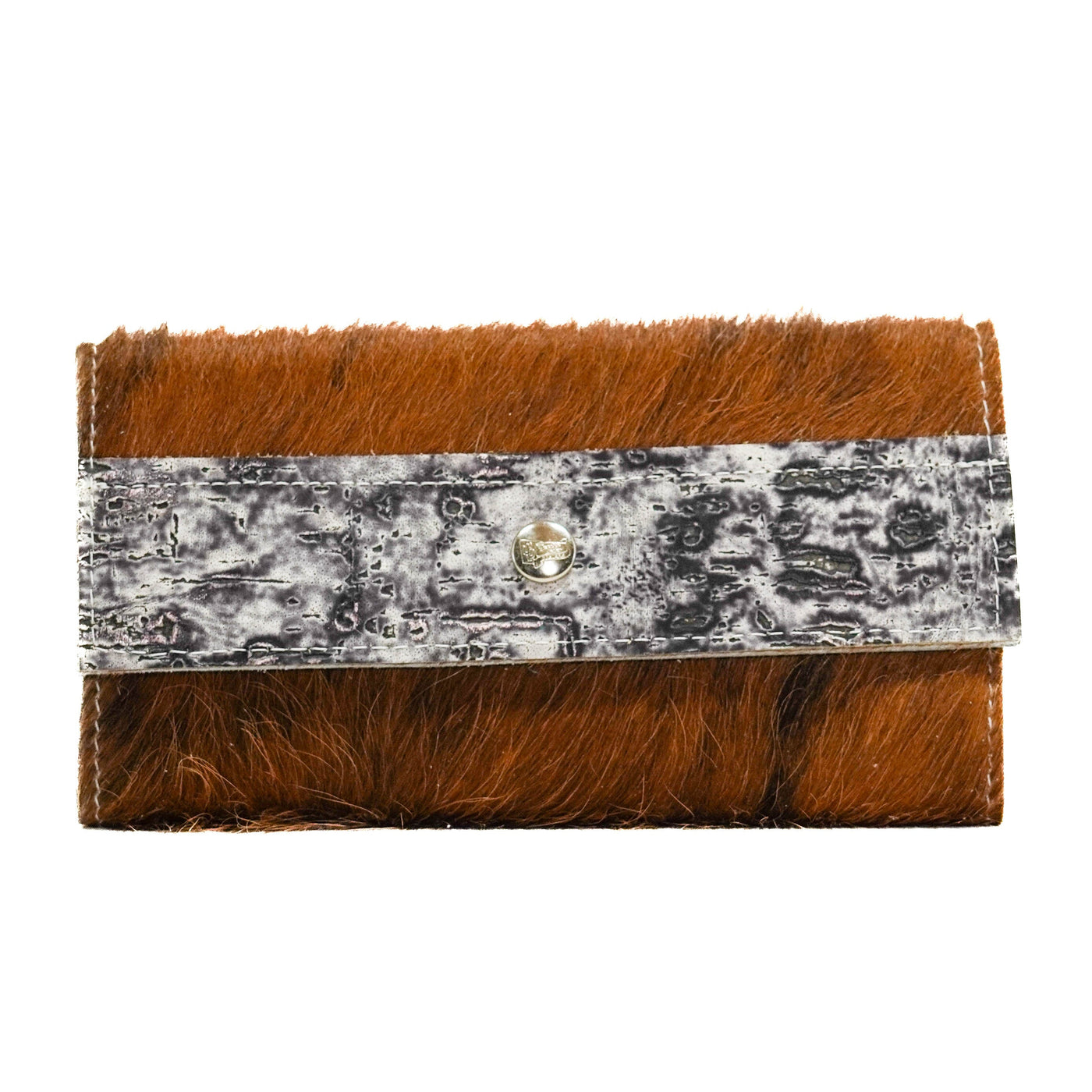 088 Kacey Wallet - Red Brindle w/ Smokeshow Driftwood-Kacey Wallet-Western-Cowhide-Bags-Handmade-Products-Gifts-Dancing Cactus Designs