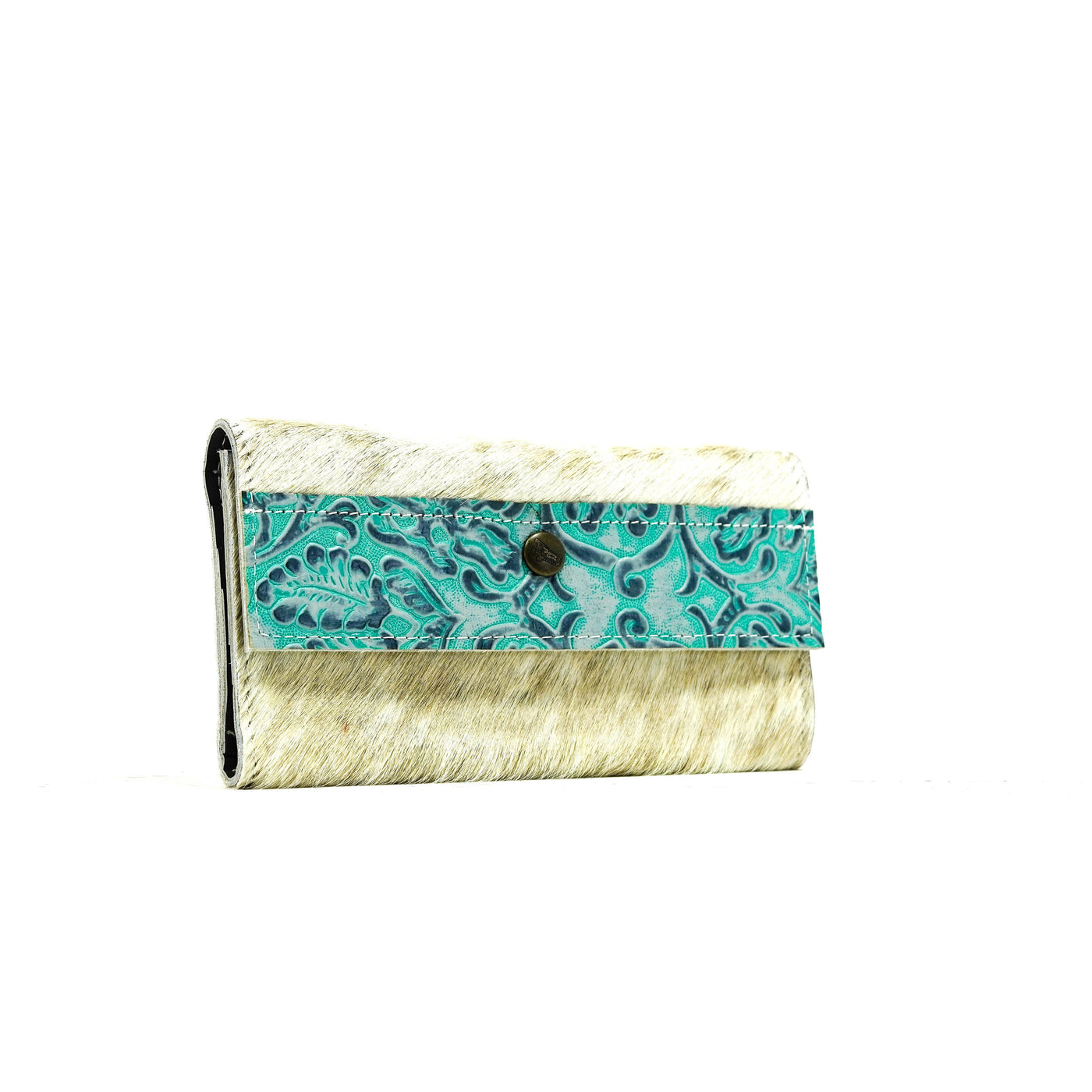 096 Kacey Wallet - Light Brindle w/ Royston Tool-Kacey Wallet-Western-Cowhide-Bags-Handmade-Products-Gifts-Dancing Cactus Designs