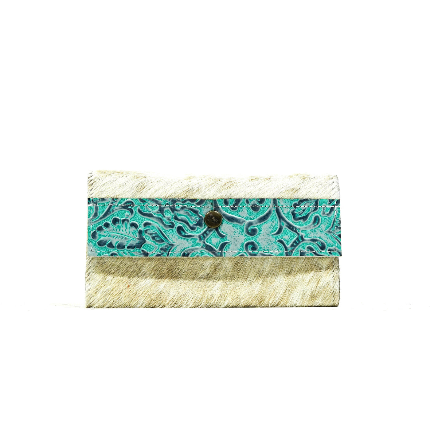 096 Kacey Wallet - Light Brindle w/ Royston Tool-Kacey Wallet-Western-Cowhide-Bags-Handmade-Products-Gifts-Dancing Cactus Designs
