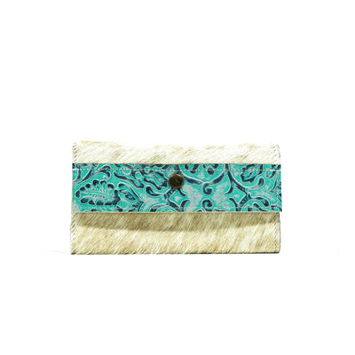 096 Kacey Wallet - Light Brindle w/ Royston Tool-Kacey Wallet-Western-Cowhide-Bags-Handmade-Products-Gifts-Dancing Cactus Designs