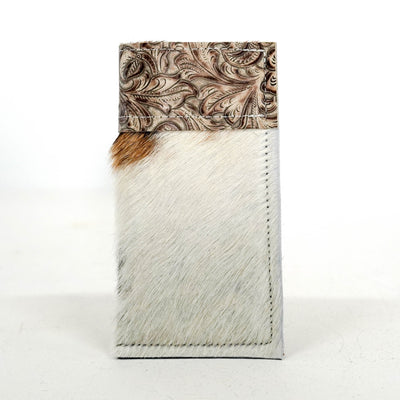 099 Sunglass Case - Tricolor w/ Wildflower-Sunglass Case-Western-Cowhide-Bags-Handmade-Products-Gifts-Dancing Cactus Designs