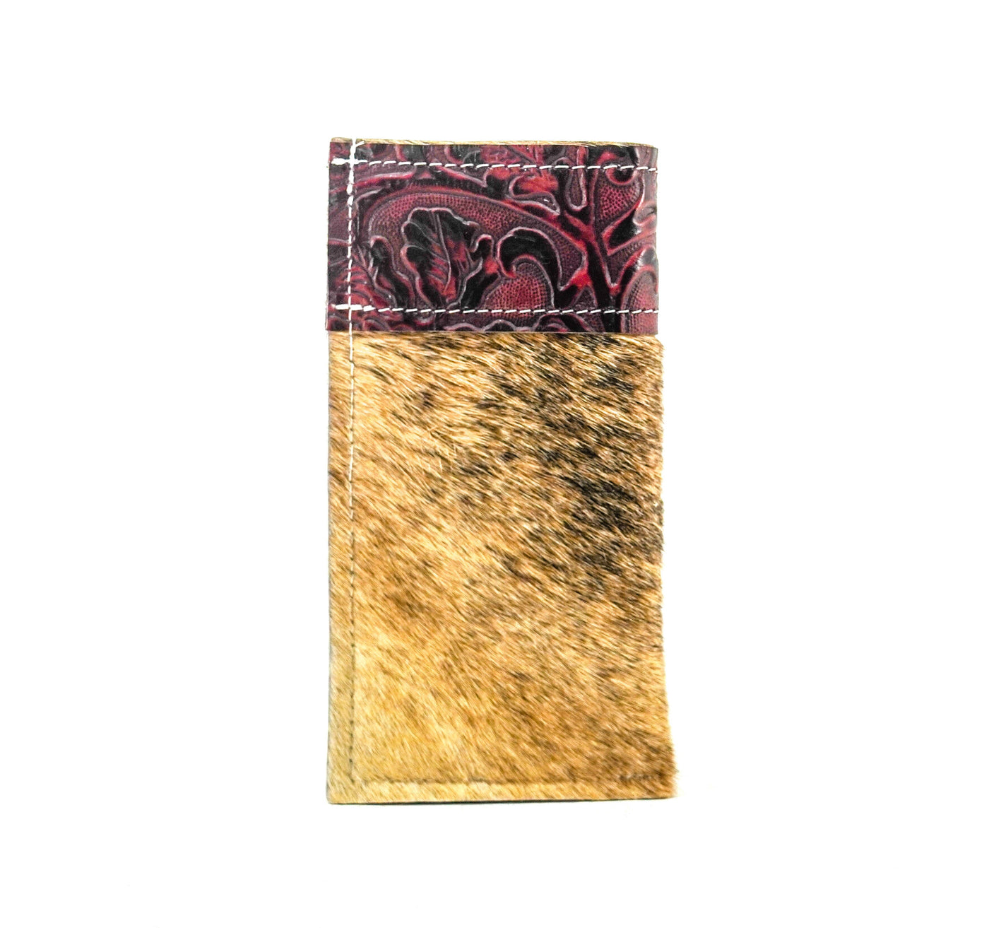 101 Sunglass Case - Brindle w/ Burgundy Tool-Sunglass Case-Western-Cowhide-Bags-Handmade-Products-Gifts-Dancing Cactus Designs