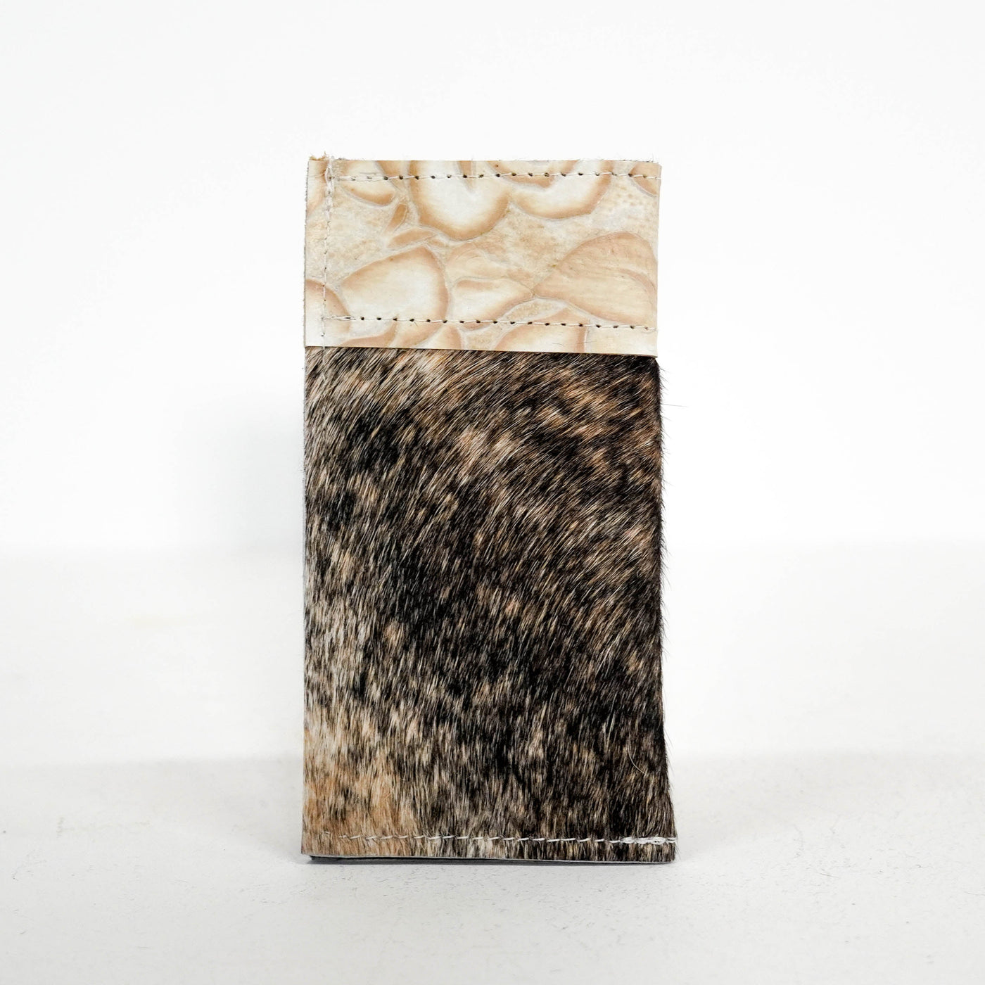 111 Sunglass Case - Brindle w/ Marshmallow Roses-Sunglass Case-Western-Cowhide-Bags-Handmade-Products-Gifts-Dancing Cactus Designs