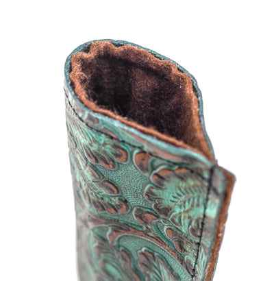 119 Sunglass Case - All Embossed w/ Lagoon tool-Sunglass Case-Western-Cowhide-Bags-Handmade-Products-Gifts-Dancing Cactus Designs