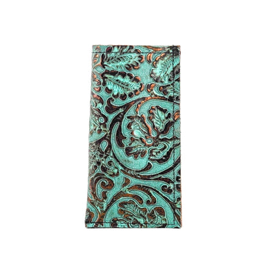 119 Sunglass Case - All Embossed w/ Lagoon tool-Sunglass Case-Western-Cowhide-Bags-Handmade-Products-Gifts-Dancing Cactus Designs