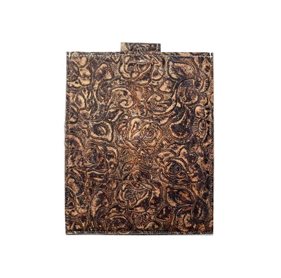 13'' Tablet Sleeve - Dark Brindle w/ Toasted Roses-13'' Tablet Sleeve-Western-Cowhide-Bags-Handmade-Products-Gifts-Dancing Cactus Designs