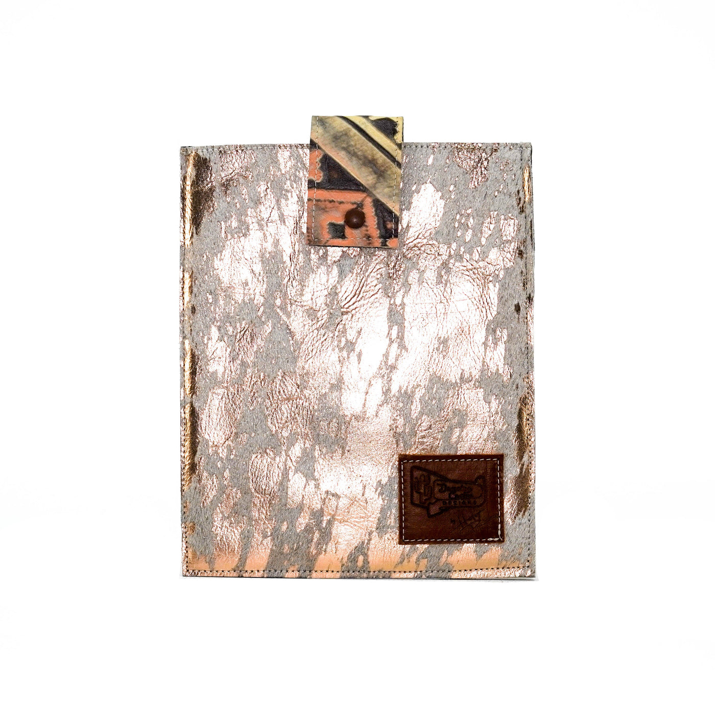 13'' Tablet Sleeve - Rose Gold Acid w/ Adobe Navajo-13'' Tablet Sleeve-Western-Cowhide-Bags-Handmade-Products-Gifts-Dancing Cactus Designs