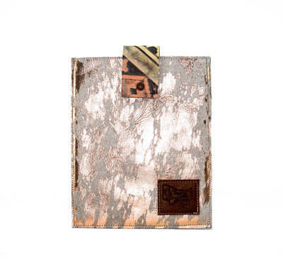 13'' Tablet Sleeve - Rose Gold Acid w/ Adobe Navajo-13'' Tablet Sleeve-Western-Cowhide-Bags-Handmade-Products-Gifts-Dancing Cactus Designs