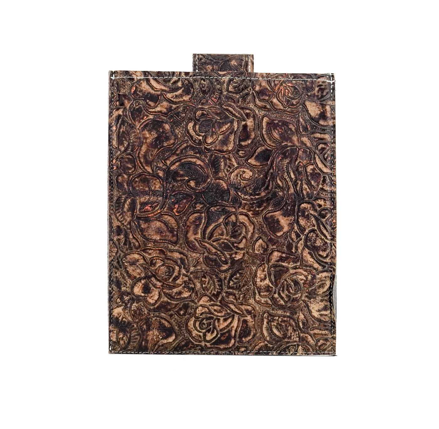 13'' Tablet Sleeve - Tricolor w/ Toasted Roses-13'' Tablet Sleeve-Western-Cowhide-Bags-Handmade-Products-Gifts-Dancing Cactus Designs
