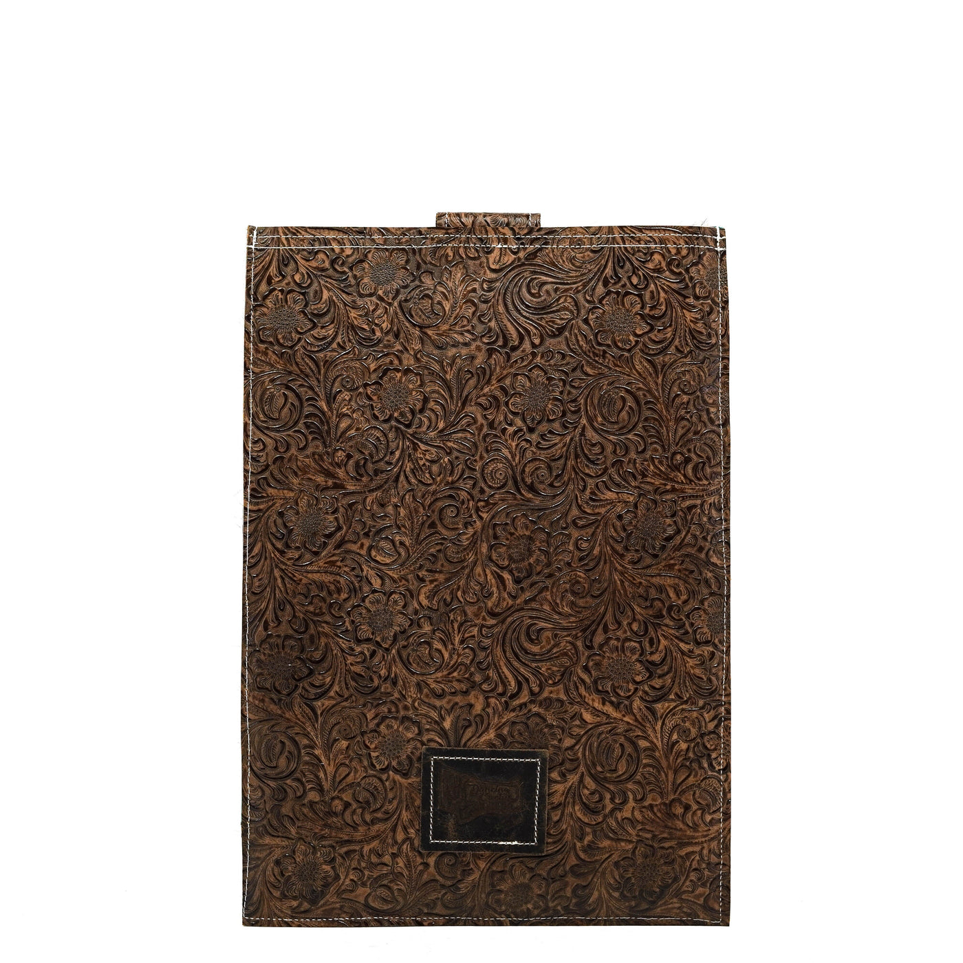 18'' Laptop Sleeve - Brindle w/ Wildflower-18'' Laptop Sleeve-Western-Cowhide-Bags-Handmade-Products-Gifts-Dancing Cactus Designs