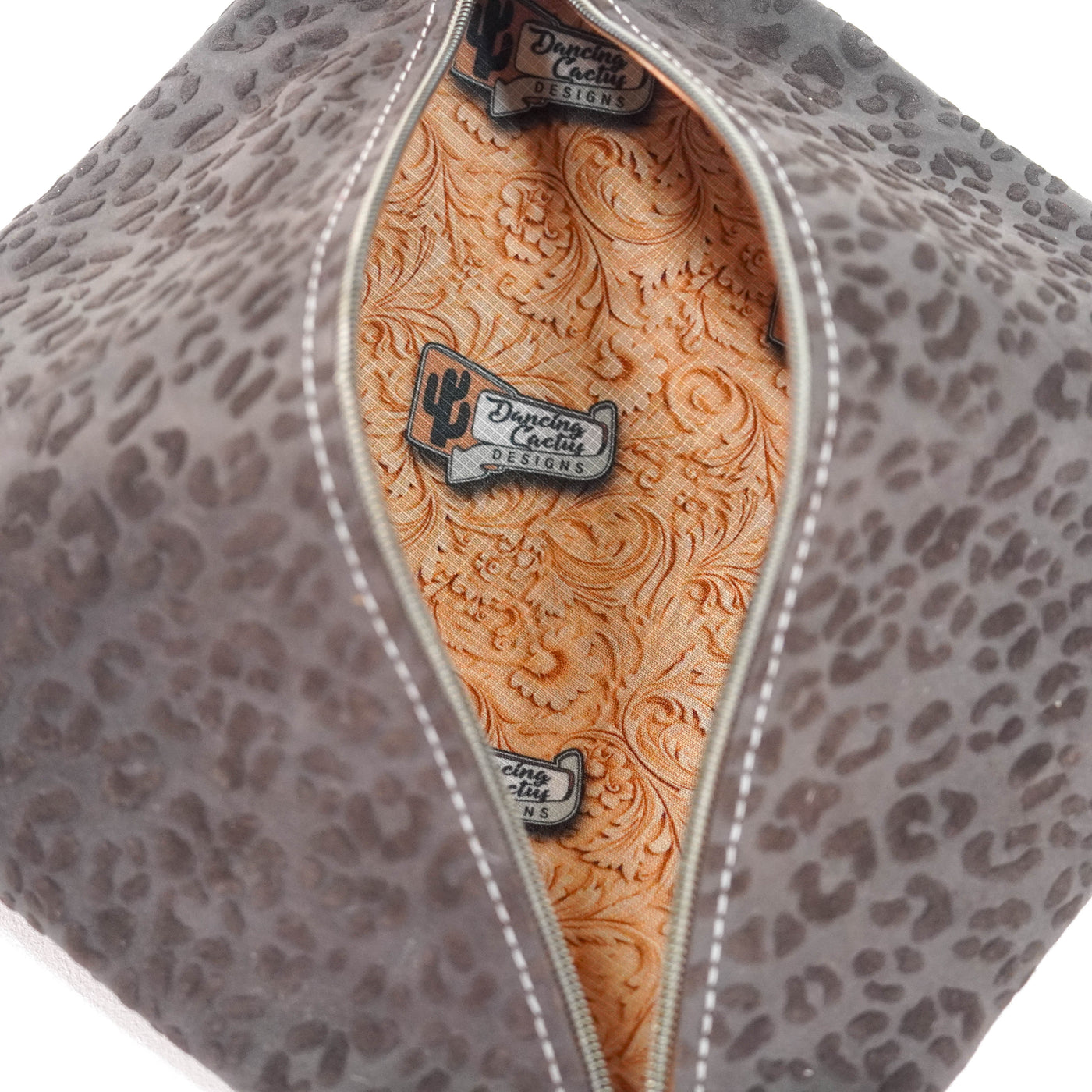 Accessory Bag - Chocolate Shimmer w/ Espresso Leopard-Accessory Bag-Western-Cowhide-Bags-Handmade-Products-Gifts-Dancing Cactus Designs