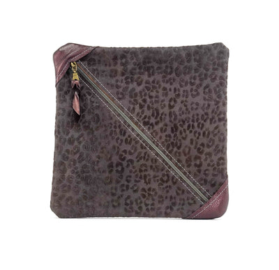 Accessory Bag - Chocolate Shimmer w/ Espresso Leopard-Accessory Bag-Western-Cowhide-Bags-Handmade-Products-Gifts-Dancing Cactus Designs