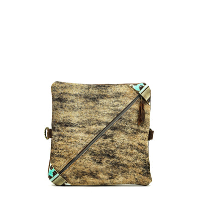 Accessory Bag - Dusty Brindle w/ Bora Bora Navajo-Accessory Bag-Western-Cowhide-Bags-Handmade-Products-Gifts-Dancing Cactus Designs