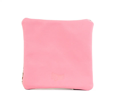 Accessory Bag - Longhorn w/ Powder Pink Shimmer-Accessory Bag-Western-Cowhide-Bags-Handmade-Products-Gifts-Dancing Cactus Designs