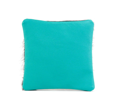 Accessory Bag - Tricolor w/ Turquoise Wildflower-Accessory Bag-Western-Cowhide-Bags-Handmade-Products-Gifts-Dancing Cactus Designs