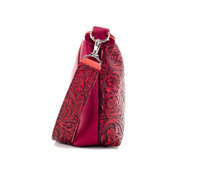 Annie - All Embossed w/ Red Tool-Annie-Western-Cowhide-Bags-Handmade-Products-Gifts-Dancing Cactus Designs