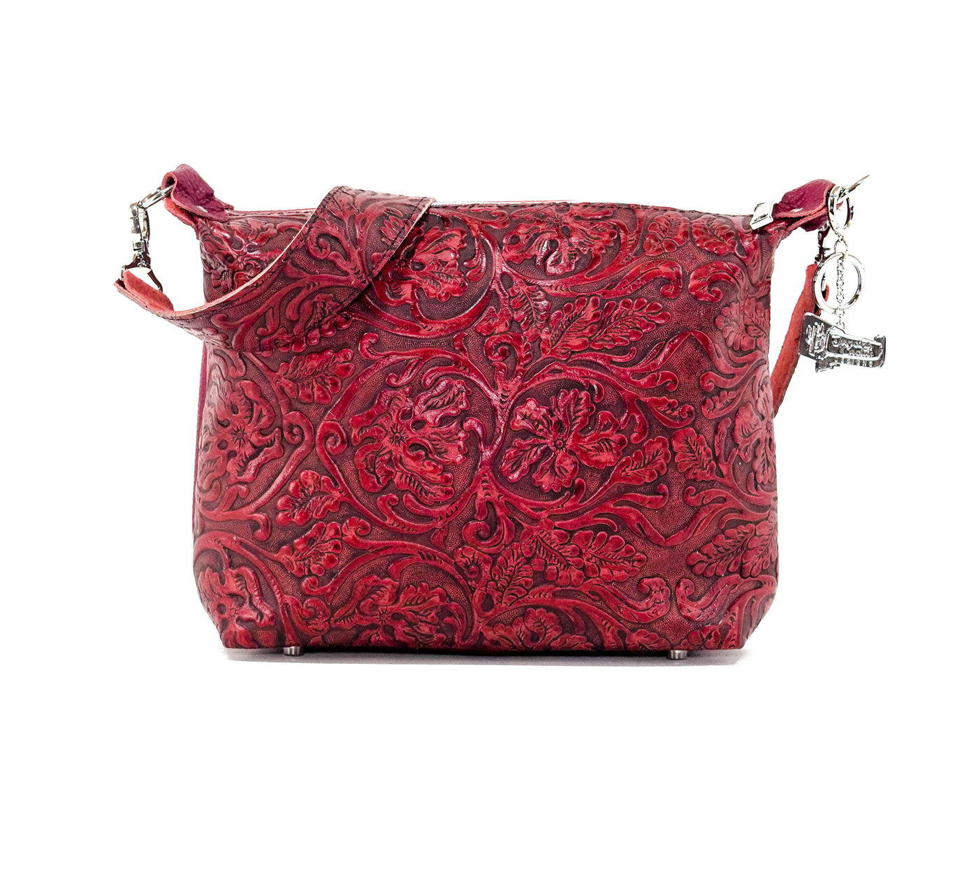Annie - All Embossed w/ Red Tool-Annie-Western-Cowhide-Bags-Handmade-Products-Gifts-Dancing Cactus Designs