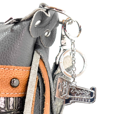 Annie - Grey Leather w/ Smokeshow Croc-Annie-Western-Cowhide-Bags-Handmade-Products-Gifts-Dancing Cactus Designs